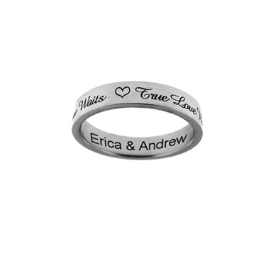 "True Love Waits" Personalized Purity Ring in Sterling Silver
