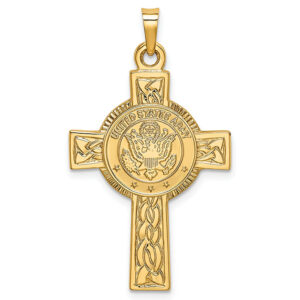 US Army Cross Pendant in 14K Gold