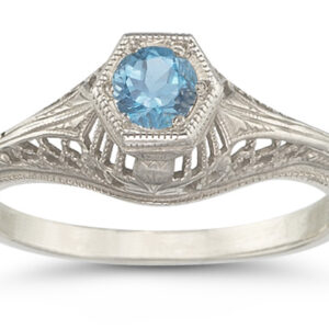 Vintage Art Deco Blue Topaz Ring