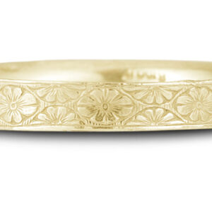 Vintage Floral Wedding Band in 14K Yellow Gold