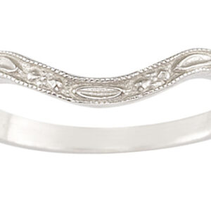 Vintage-Style Wedding Band in 14K White Gold