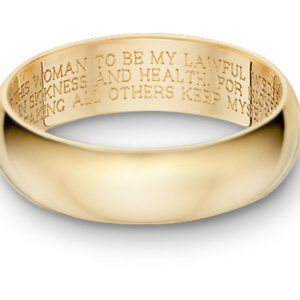 Wedding Vow Wedding Band Ring, 14K Gold
