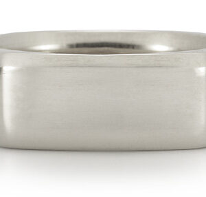 Wide Square Wedding Band in 14K White Gold