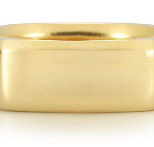Wide Square Wedding Band in 14K Yellow Gold