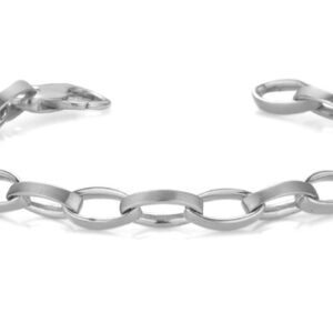 Women's Elliptical Link Bracelet, 14K White Gold