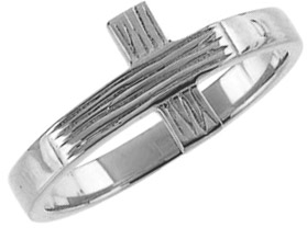 Women's Rustic Cross Ring in Sterling Silver