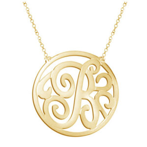 Yellow Gold Personalized Monogrammed Necklace