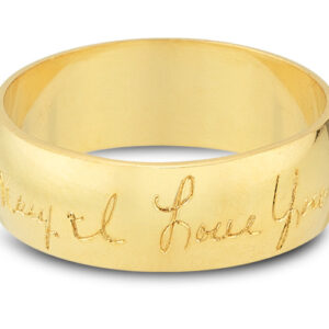 Your Handwriting Wedding Band Ring in 14K Gold