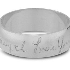 Your Own Handwriting Wedding Band in Sterling Silver