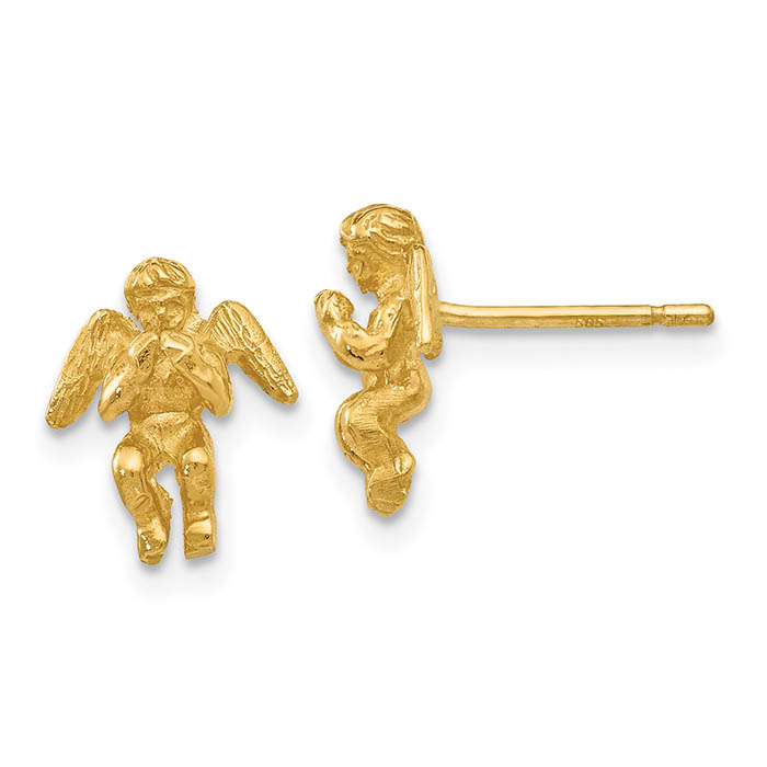 angel stud earrings 14k gold