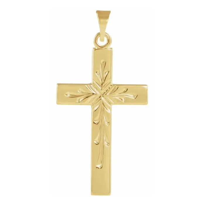 branch and vine cross pendant for women 14k gold