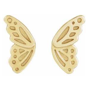 butterfly wings stud earrings 14k gold