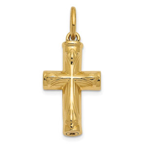 cross ash holder necklace 14k gold