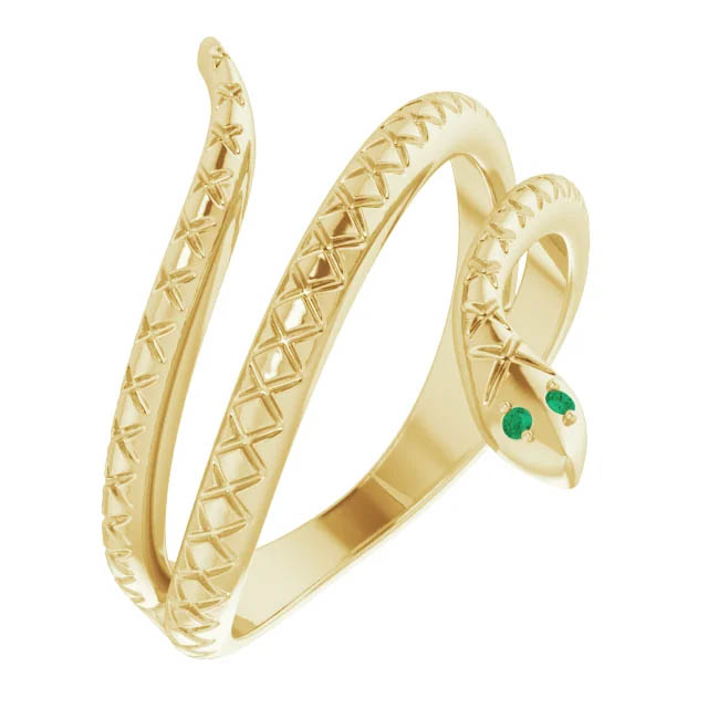 emerald snake ring 14k gold
