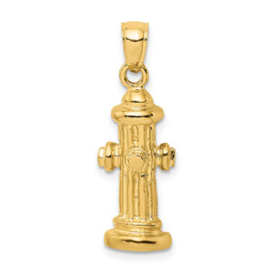 fire hydrant pendant 14k gold