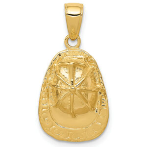 firefighter helmet necklace pendant 3D in 14k gold