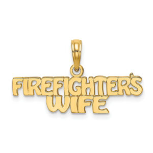 firefighter's wife charm pendant