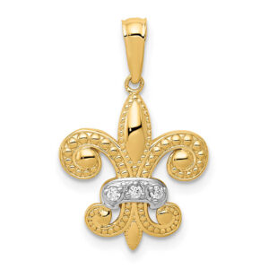 fleur-de-lis diamond necklace 14k gold