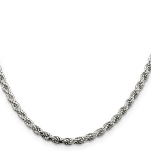 italian 3mm sterling silver rope chain necklace