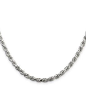 italian 4.25mm sterling silver rope chain necklace