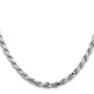 italian 6mm sterling silver rope chain necklace