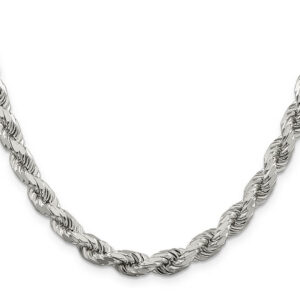 italian 7mm sterling silver rope chain necklace