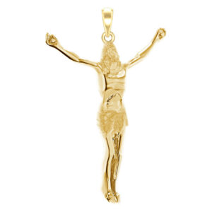 large corpus body of christ pendant, 14k gold