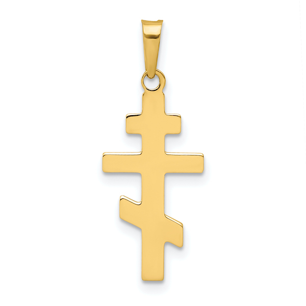 medium 14k gold orthodox cross pendant