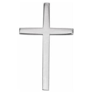 plain platinum cross pendant for women with hidden bail