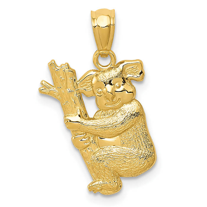 small koala bear pendant in 14k gold