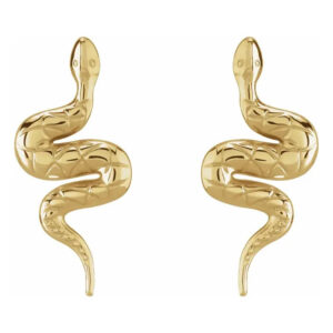 snake earrings 14k gold