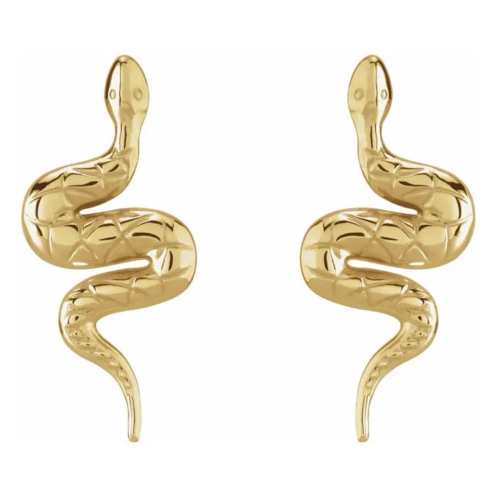 snake earrings 14k gold