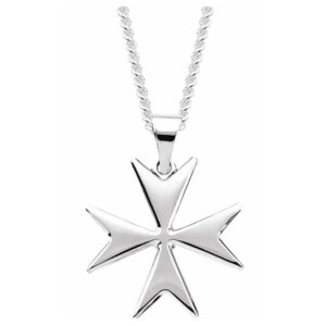 sterling silver 8-pointed maltese cross necklace