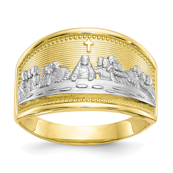 the last supper ring for women, 10k two-tone gold