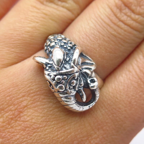 925 Sterling Silver Vintage Elephant For Good Luck Ring Size 6 3/4