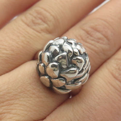 925 Sterling Silver Vintage Fir Cone Ring Size 7