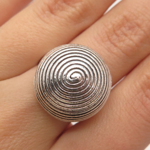 925 Sterling Silver Vintage Mexico Spiral Ring Size 9