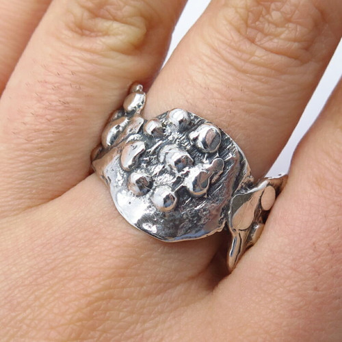 925 Sterling Silver Vintage Modernist Ring Size 11.5