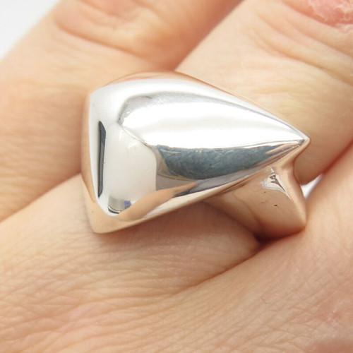 925 Sterling Silver Vintage Modernist Ring Size 7 1/4