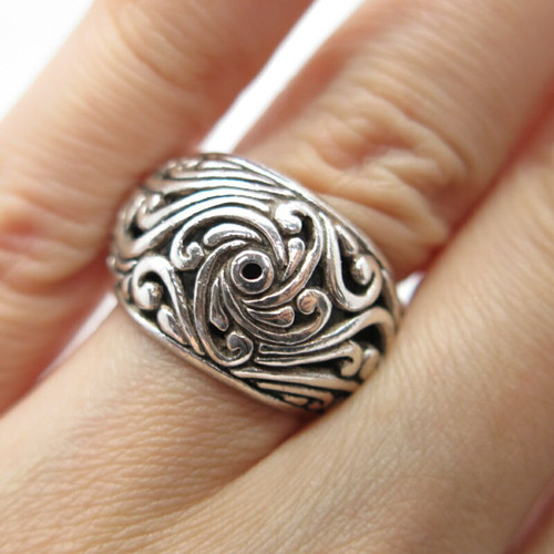 925 Sterling Silver Vintage Ornate Ring Size 4.75