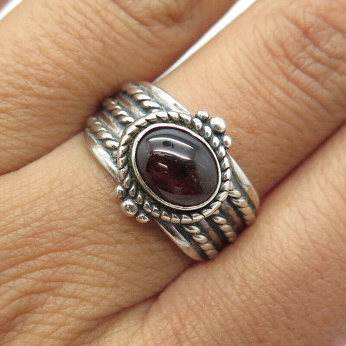 925 Sterling Silver Vintage Real Amethyst Gemstone Ring Size 9