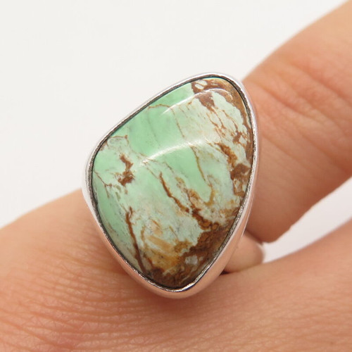 925 Sterling Silver Vintage Starborn Real Turquoise Gemstone Ring Size 5.25