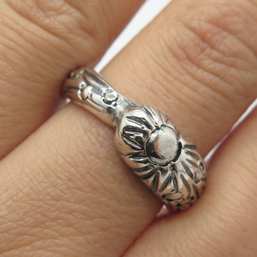 925 Sterling Silver Vintage Sun Ring Size 8.25